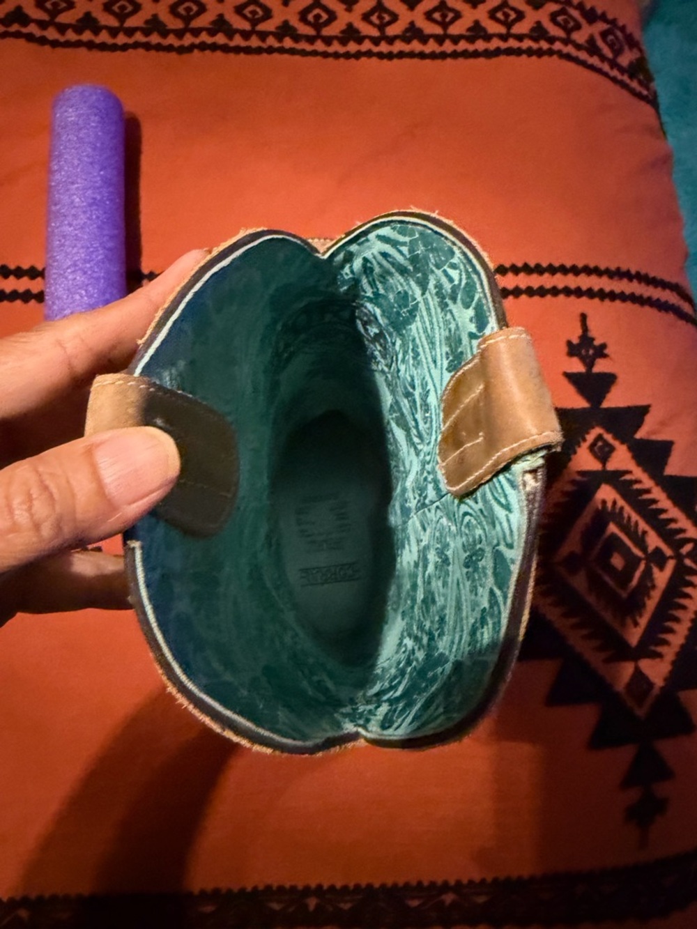 Corral Leopard Print Western Boots with Turquoise Interior Trim - Picture 5 of 5